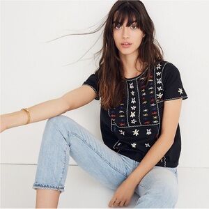Madewell Embroidered Boho Top